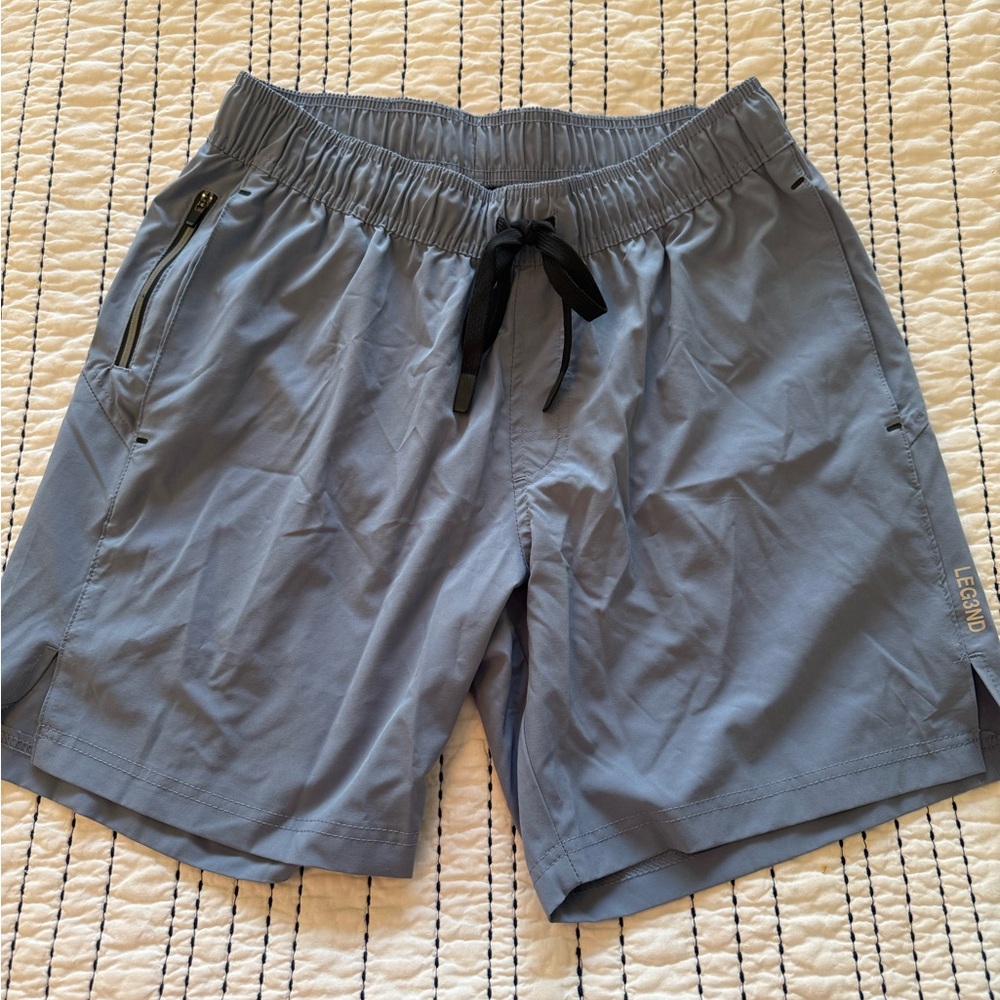 LEGEND Gray Athletic Shorts with Black Drawstring